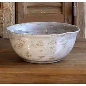 Scalloped Edge Cracked Glaze Bowl